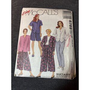 Easy McCalls Sewing Pattern 6769 40/42/44 Womens Jacket & Pants Set Uncut 1993 V